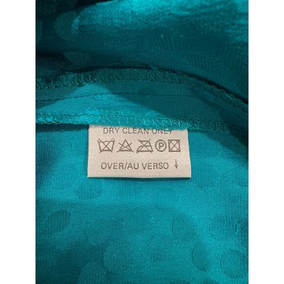 Vintage Liz Claiborne Sheath Dress 100% Silk Teal Green 80s Sz 6 - Picture 7 of 9